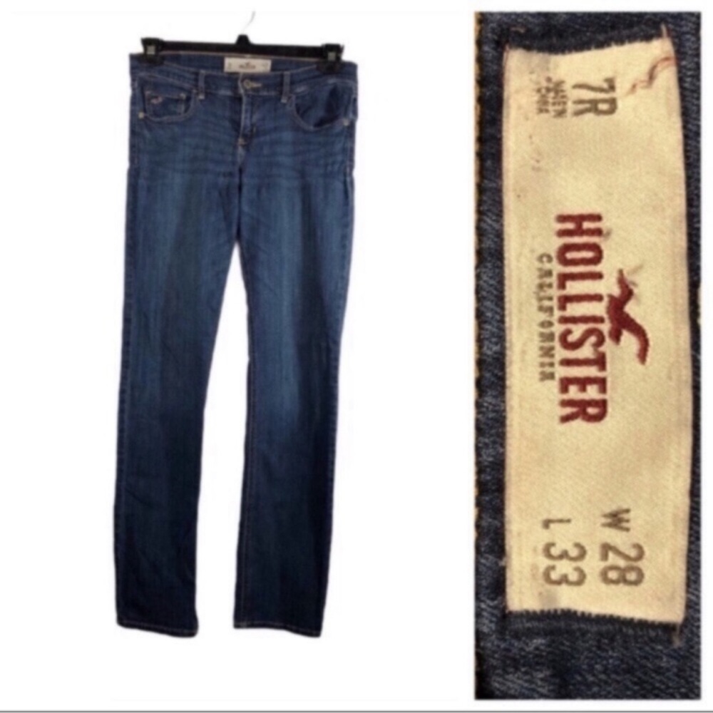 Hollister Boot Cut Jean Juniors Sz 7R W28L33 Social Stretch Excellent Condition
